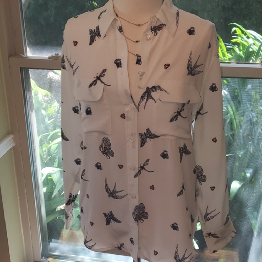 NEW Equipment Femme 100% Silk Button-up - Picture 5 of 12